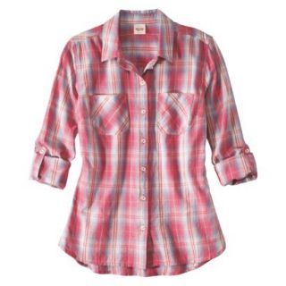 Mossimo Supply Co. Juniors Plaid Shirt   Red M