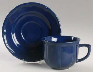  Bistro/Cafe Blue Flat Cup & Saucer Set, Fine China Dinnerware   Home Co