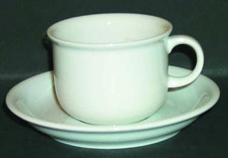 Thomas Trend White Flat Cup & Saucer Set, Fine China Dinnerware   All White, Con