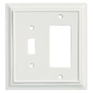 Brainerd Wood Architectural Single Switch GFCI/Rocker Wall Plate   White