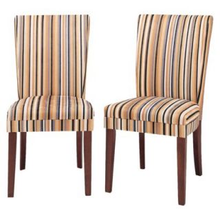 Dining Chair: Sasha Upholstered Stripe Fabric Dining Chair (Set of 2)
