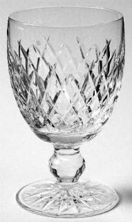 Waterford Boyne (Cut Foot) Water Goblet   Cut Criss Cross, Cut Foot