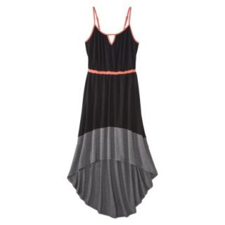 Merona Petites Sleeveless High Low Maxi Dress   Black/Mango XXLP