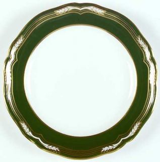 Spode Harrogate Salad Plate, Fine China Dinnerware   Bone China, Leather Green,