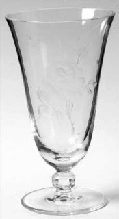 Rosenthal 430 8 Water Goblet   Stem #430, Gray Cut Rose On Bowl