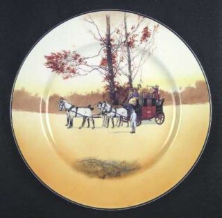 Royal Doulton Coaching Days (Smooth,Bone) Dinner Plate, Fine China Dinnerware  