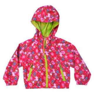 Pink Platinum Infant Toddler Girls Floral Windbreaker Jacket   Fuchsia 2T