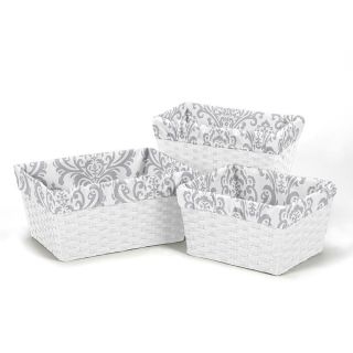 Sweet Jojo Designs Grey Damask Basket Liners (set Of 3) (Grey/ whiteFits baskets ranging from 6 inches x 8 inches to 12 inches x 16 inchesBaskets not includedGender: UnisexMaterials: 100 percent cottonDimensions: 26.5 inches x 15.5 inches x 16 inchesCare 