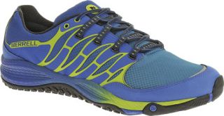 Mens Merrell AllOut Fuse   Blue/Lime Running Shoes
