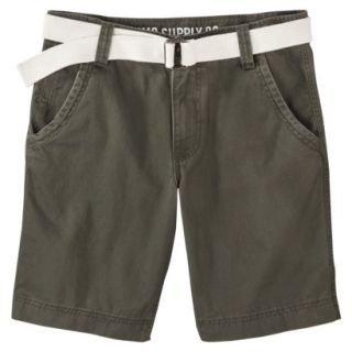 Mossimo Supply Co. Mens Belted Flat Front Shorts   Muddied Basil 30