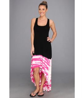 Pink Lotus Brushed Back Maxi Womens Dress (Black)