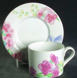 International Floradale (China/Taiwan) Flat Cup & Saucer Set, Fine China Dinnerw