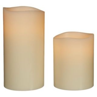 2pk Ivory Indoor/Outdoor Flameless Candle Variety Set