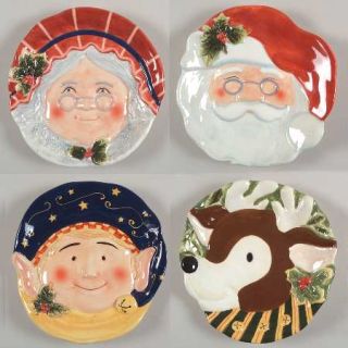 North Pole (Set of 4) Salad Plates, Fine China Dinnerware   Multimotif Santa & S