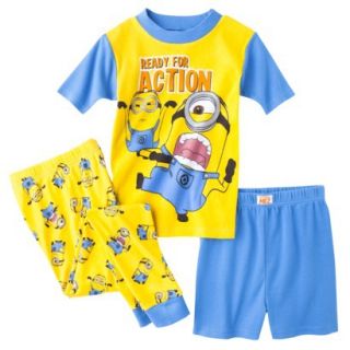 Despicable Me Boys 3 Piece Short Sleeve Pajama Set   Yellow 4