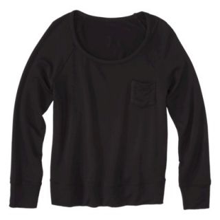 Merona Womens Plus Size Long Sleeve Sweatshirt   Black 1