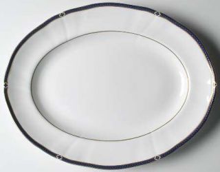 Wedgwood Royal Lapis  13 Oval Serving Platter, Fine China Dinnerware   Bone, Bl
