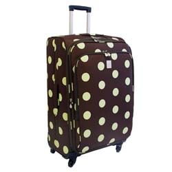 Jenni Chan Dots Green And Brown 360 Quattro 28 inch Spinner Upright (VinylExterior dimensions: 29 inches high x 13 inches wide Depth: 18 inches deepWeight: 11.6 poundsCarrying strap/handle: YesWheel type: Four (4) spinner wheels)