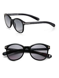 Tom Ford Eyewear Round Plastic Sunglasses   Black Grey