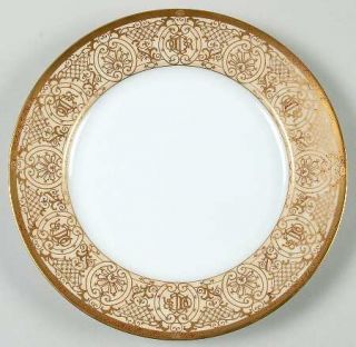 Christian Dior Grand Salon Antique Salad Plate, Fine China Dinnerware   Gold Scr