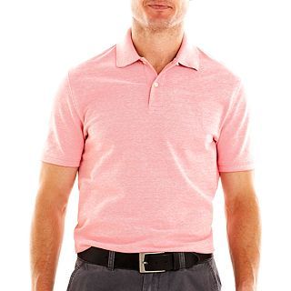 St. Johns Bay Oxford Pique Polo Shirt, Coral Blossom, Mens