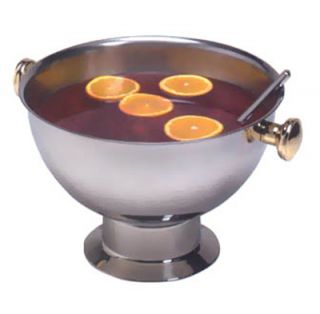 American Metalcraft Punch Bowl w/ 14 qt Capacity & Knob Handle, Gold/Stainless