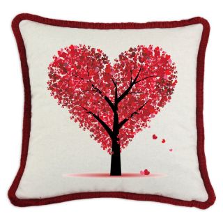 D Kei Inc DKei Valentines Graphic Pillow Heart Tree Multicolor   P17 VAL22 49 