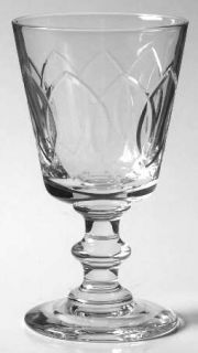 Unknown Crystal Unk6730 Wine Glass   Clear,Lotus Cut,Square Shape Bowl,Wafer