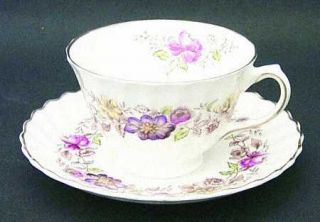Royal Doulton Mayfair Tinted Footed Cup & Saucer Set, Fine China Dinnerware   Fl