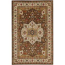 Traditional Hand tufted Brown Wool Rug (5 X 8)