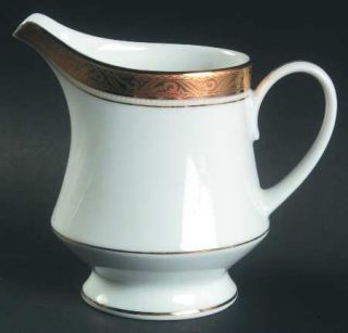 Noritake Majestic Gold Creamer, Fine China Dinnerware   Contemporary, Gold Encru