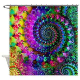  Psychedelic Rainbow Fractal Pattern Shower Curtain  Use code FREECART at Checkout