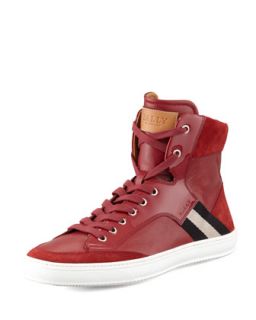 Oldani Mixed Leather High Top Sneaker   Bally