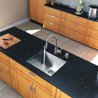 Vigo Industries VG15171 Kitchen Sink Set, All In One 23 Undermount Sink amp; Faucet Stainless Steel/Chrome