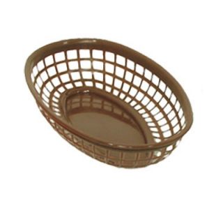 Update International Oval Fast Food Basket   9 1/2x7 Plastic, Brown