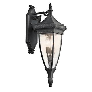 Kichler 49131BKG Outdoor Light, Classic (Formal Traditional) Wall Lantern 2 Light Fixture Black with Gold