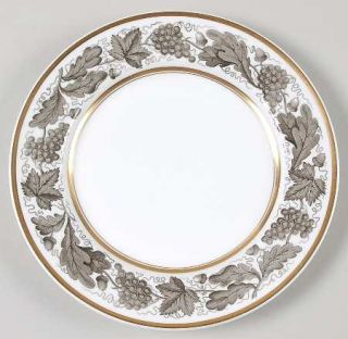 Spode Kent Grey Salad Plate, Fine China Dinnerware   Gray Grapes & Acorns, Gold