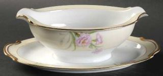 Noritake Mystery #1 Gravy Boat with Attached Underplate, Fine China Dinnerware  