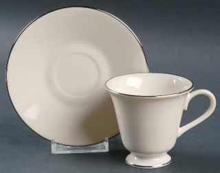 Lenox China Maywood (No Design) Footed Demitasse Cup & Saucer Set, Fine China Di