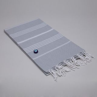 Authentic Pestemal Fouta Original Gray And White Pencil Turkish Cotton Bath/ Beach Towel (Grey/ whiteVersatile authentic Pestemal Fouta lightweight towel can be used as a sarong, picnic blanket, baby blanket, table cloth, shawl or as a chaise lounge cover
