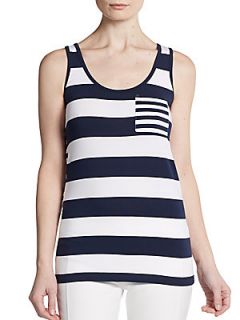 Fast Fun Striped Tank Top   Nocturnal Navy