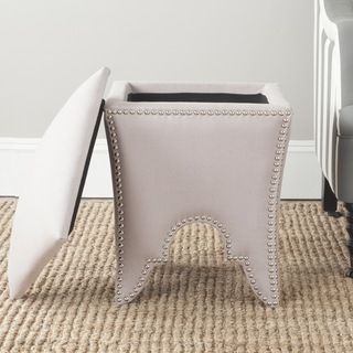 Safavieh Deidra Taupe Linen Ottoman (TaupeMaterials: Wood and Linen FabricDimensions: 21.1 inches high x 16.1 inches wide x 21.1 inches deepThis product will ship to you in 1 box.Furniture arrives fully assembled )