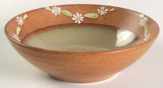 Sakura Wild Flowers Coupe Soup Bowl, Fine China Dinnerware   Tan Rim,White Flowe