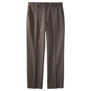 Mens Tailored Fit Checkered Microfiber Pants   Olive 42x34
