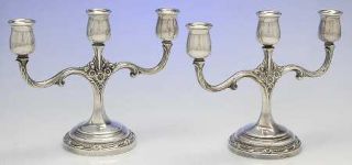 International Silver Remembrance (Silverplate, Hollowware) Pair of 3 Light Small