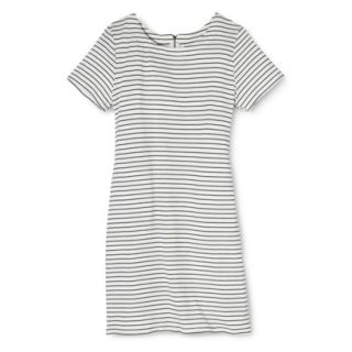 Merona Womens Knit T Shirt Dress   Black/Sour Cream   XL
