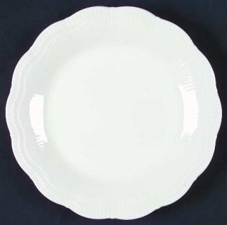 Mikasa Allura White Salad Plate, Fine China Dinnerware   White, Ribbed, Scallope
