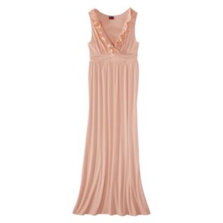 Merona Womens V Neck Ruffle Maxi Dress   Lux Pink   XL