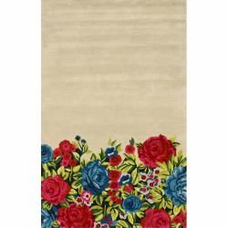 Nuloom Handmade Floral Multi Faux Silk/ Wool Rug (76 X 96) (MultiStyle: ContemporaryPattern: FloralTip: We recommend the use of a non skid pad to keep the rug in place on smooth surfaces.All rug sizes are approximate. Due to the difference of monitor colo