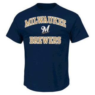 MLB Mens Milwaukee Brewers T Shirt   Navy (XL)